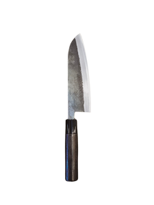 SEISUKE WHITE STEEL KUROUCHI SANTOKU 165MM BURNED CHESTNUT HANDLE