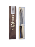 SEISUKE WHITE STEEL KUROUCHI SANTOKU 165MM BURNED CHESTNUT HANDLE