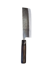 SEISUKE WHITE STEEL KUROUCHI NAKIRI 165MM BURNED CHESTNUT HANDLE